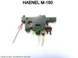>Ansatzschraube (Befestigung d.Abzugseinrichtung)<  HAENEL M-150